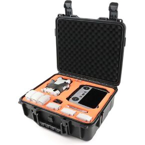 Mini 4 Pro/Mini 4 For DJI Mini4 Pro/Mini4 /Fly More Combo, Waterproof Drone Carrying Case Fits Mini4 Pro/Mini4 Fly, RC, Battery, ND Filters Set and More Kit, Hard, Black (CASE ONLY)