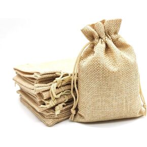 WINBOB 10Pcs Organic Cotton Muslin Bags 4x6 Inch - Small Bulk Muslin Bags With Drawstring - Cloth Drawstring Bags for DIY Craft, Home Decor, Spices, Tea, Gift Sachet, Soap, Candy, Party Favours in Kuwait