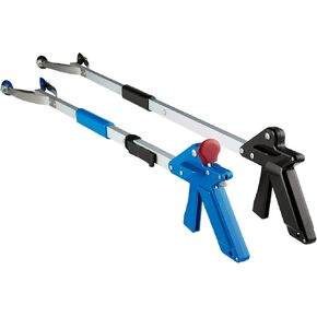 32" EZ Reacher Deluxe Locking Indoor Reacher Grabber, 5-lb. Pickup Capacity & ArcMate 40" EZ Reacher Collapsible Suction Cup Reacher for Indoor/Outdoor Use, Pack of 2 Reachers
