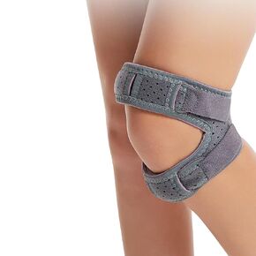 Adjustable Knee Braces for Women and Men with Double Silicon Bars, Patella Pads – Ideal for Volleyball, Tennis, Squats, Tendonitis, Basketball, Running, and Hiking (1 Pack)