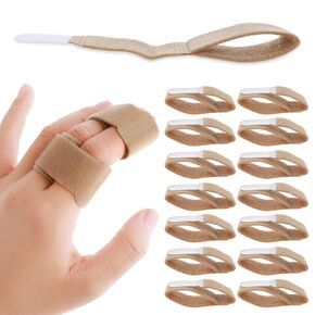14 Pack Finger Buddy Straps, Buddy Tape Finger Splints No Slip Hook and Loop Finger Splints Washable and Reusable Finger Sleeves Protectors for Jammed Swollen Dislocated Joint(Black)