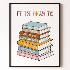 It Is Okay To Art Print, Playroom Wall Decor, Educational Prints, Homeschool Classroom Decor, Boho Kids Pastel Alphabet Print, Back to School. (8x10 inch Print Unframed)