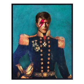 David Bowie Poster, Vintage Retro Pop Art Wall Art, Home Decor - Ziggy Stardust Art Print - Unique Room Decorations for Living Room, Bedroom, Dining Room - Gift for Modern Art, 80's Music Fans - 8x10