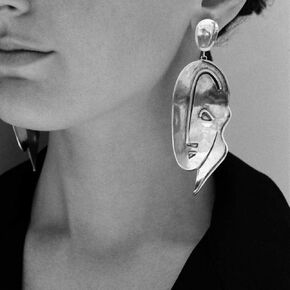 Human Face Earrings Abstract Charm Gold Unique Statement Funny Earrings Fashion Chic Jewelry for Women