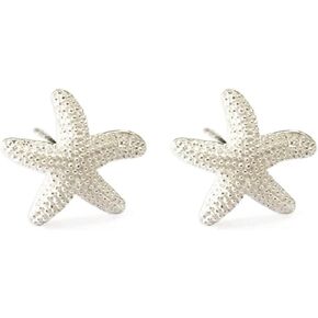 Huggie Starfish Stud Earrings for Women Teen Girls S925 Sterling Silver 18K White Gold Plated Dainty Charm Tiny Small Star Sea Coral Starfish Earrings Post Pin Hypoallergenic Beach Jewelry Gift
