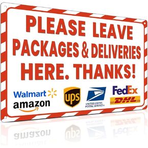 ALKB Delivery Sign for Packages Please Deliver All Packages Here Arrows - Delivery Instructions for Outdoor Use, 8x12 Inch