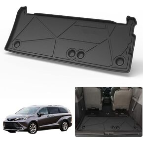 Cargo Liner for 2021 2022 2023 Sienna - Black TPO All Weather Heavy Duty Waterproof Rear Cargo Tray Trunk Floor Mat Protector Compatible with 2021 2022 2023 Toyota Sienna