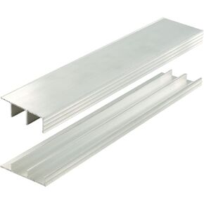 Outwater Industries' Aluminum Sliding Door Track with Mounting Leg for 1/2'' Glass or Wood Door Panels | 4 Foot Upper and Lower Track Set