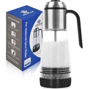 Salt and pepper shakers - premeasured salt shaker - 1/8 tsp (0.5g) per press - spice shaker with stainless steel lid, perfect for any powdered spices by Winstar Home Gear