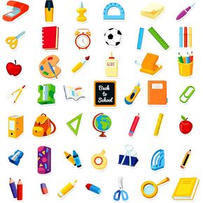 WhatSign Back to School Stickers for Students 50Pcs Kindergarten Classroom Stickers School Science Stickers Scrapbook Stickers for Kindergarten Preschool First Day of School Classroom Decorations