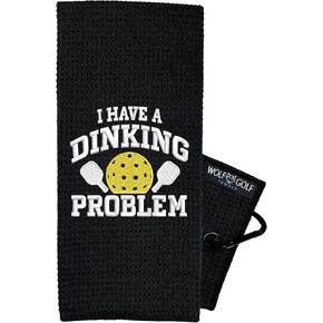 Pickleball Towel | I Dink and I Know Things Pickleball Towel | Pickleball Gift | Embroidered Funny Pickleball Towel | Pickleball Gear | Retirement Gift