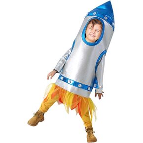 Kids Rocket Costume Space Shuttle Cosplay Outfit Rocketship Spaceship Halloween Dress Up Suit for Boys Girls