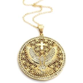 قلادة ليزلي بولز بقلادة كبيرة من الذهب الروح القدس مطلية عيار 18 قيراط للنساء in Kuwait