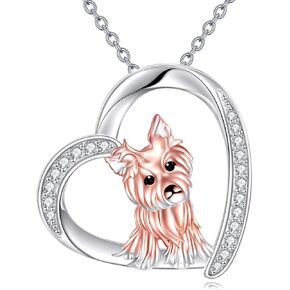 YFN Dog Necklaces Sterling Silver Dog Pendant Boston Terrier/French bulldog/Dachshund/Chihuahua/Yorkshire Terrier Dog Necklaces Jewelry for Women Girls gifts