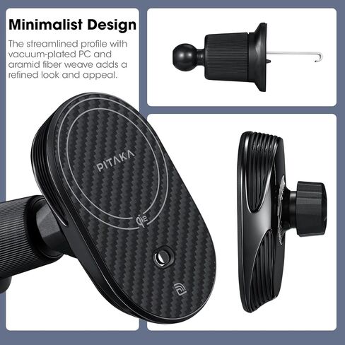pitaka for Qi2 MagSafe Car Mount Charger with NFC Feature, 360° Rotation in Saudi Arabia