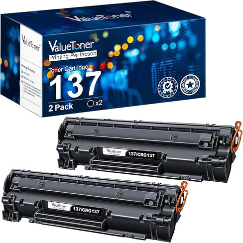 استبدال خرطوشة الحبر المتوافقة مع Valuetoner لخرطوشة الحبر الأسود Canon 137 CRG137 9435B001AA لـ Canon ImageClass D570 MF236n MF247dw MF227dw MF229dw MF232W MF217w MF244dw MF249dw (2 أسود) in Kuwait