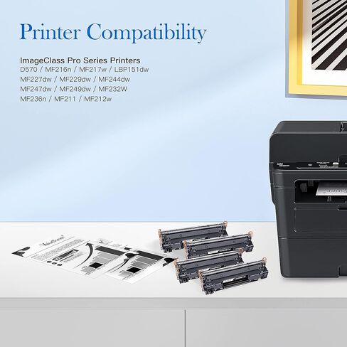 استبدال خرطوشة الحبر المتوافقة مع Valuetoner لخرطوشة الحبر الأسود Canon 137 CRG137 9435B001AA لـ Canon ImageClass D570 MF236n MF247dw MF227dw MF229dw MF232W MF217w MF244dw MF249dw (2 أسود) in Kuwait