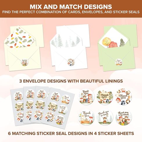 Decorably 30 Pack Glittery 4.9x3.5in Mermaid Thank You Cards with Envelopes and Stickers, 6 Sparkly Designs, Blank Inside, Baby Shower, Weddings, Birthdays in Kuwait