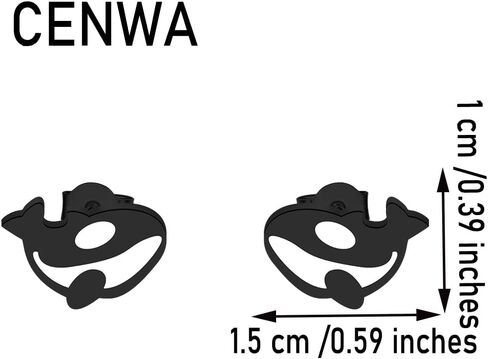 أقراط CENWA Sea Life أقراط Orca الصغيرة هدية أقراط الحوت القاتل in Saudi Arabia