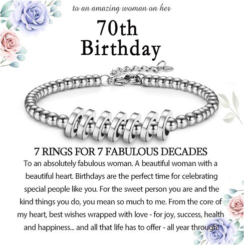 30th 40th 50th 60th 70th 80th Birthday Gifts for Women, Birthday Bracelet Jewelry for Mom Grandma Aunt Friends in Saudi Arabia