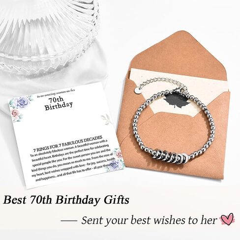 30th 40th 50th 60th 70th 80th Birthday Gifts for Women, Birthday Bracelet Jewelry for Mom Grandma Aunt Friends in Saudi Arabia