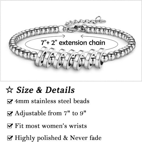 30th 40th 50th 60th 70th 80th Birthday Gifts for Women, Birthday Bracelet Jewelry for Mom Grandma Aunt Friends in Saudi Arabia