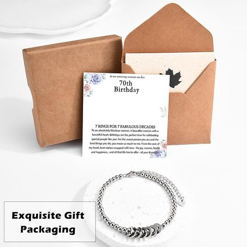 30th 40th 50th 60th 70th 80th Birthday Gifts for Women, Birthday Bracelet Jewelry for Mom Grandma Aunt Friends in Saudi Arabia
