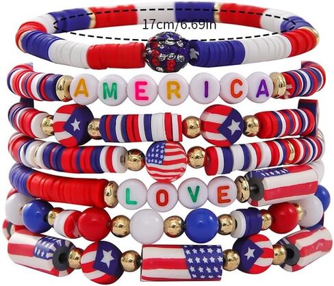 سوار يوم الذكرى-سوار هيشي البوهيمي للحفلات الوطنية، إكسسوارات الرابع من يوليو، هدية للزوجة والأخوات Bff in Kuwait