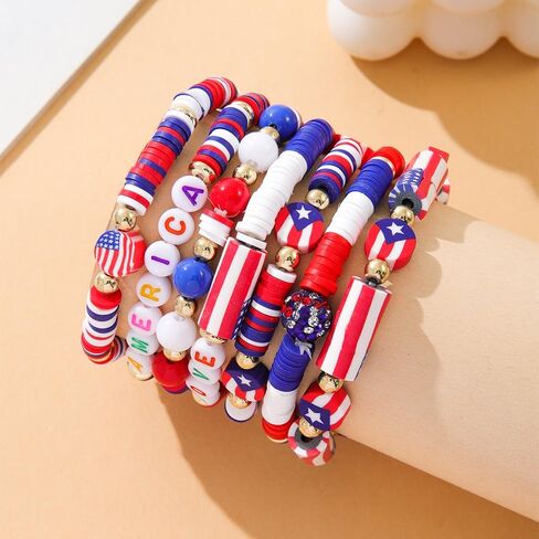 سوار يوم الذكرى-سوار هيشي البوهيمي للحفلات الوطنية، إكسسوارات الرابع من يوليو، هدية للزوجة والأخوات Bff in Kuwait