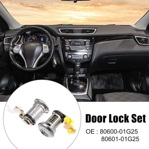 X AUTOHAUX 1 زوج مجموعة قفل الباب الأيمن الأيسر مع مفتاح 80600-01G25 80601-01G25 لنيسان بيك اب 1984-1998 سائق الركاب الجانب قفل الباب اسطوانة in Saudi Arabia