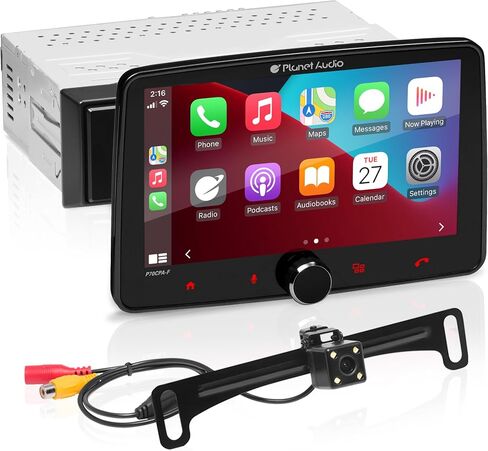 Planet Audio P100CPAC Car Stereo System - Apple CarPlay, Android Auto, 10.1 Inch Single Din, Touchscreen, Bluetooth Audio & Hands-Free Calling, Radio Receiver, No CD Player in Kuwait
