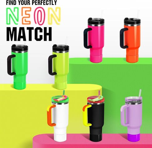 NBOOCUP Neon Protective Silicone Boot for Stanley Cup 20-40oz, Hydro Flask 12-24oz & Simple Modern 20-40oz, Antislip Sleeve Cover Neon for More Tumblers & Water Bottles with 2.8-2.95" Base in Saudi Arabia