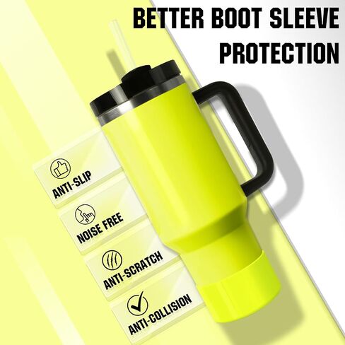 NBOOCUP Neon Protective Silicone Boot for Stanley Cup 20-40oz, Hydro Flask 12-24oz & Simple Modern 20-40oz, Antislip Sleeve Cover Neon for More Tumblers & Water Bottles with 2.8-2.95" Base in Saudi Arabia