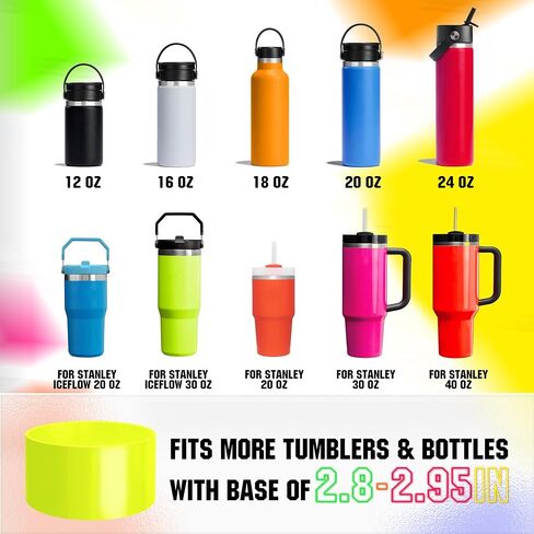 NBOOCUP Neon Protective Silicone Boot for Stanley Cup 20-40oz, Hydro Flask 12-24oz & Simple Modern 20-40oz, Antislip Sleeve Cover Neon for More Tumblers & Water Bottles with 2.8-2.95" Base in Saudi Arabia