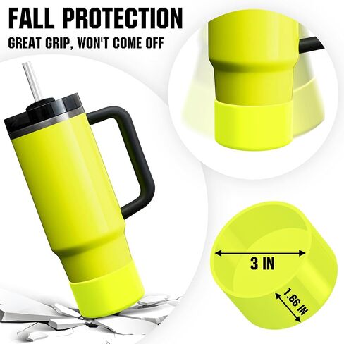 NBOOCUP Neon Protective Silicone Boot for Stanley Cup 20-40oz, Hydro Flask 12-24oz & Simple Modern 20-40oz, Antislip Sleeve Cover Neon for More Tumblers & Water Bottles with 2.8-2.95" Base in Saudi Arabia