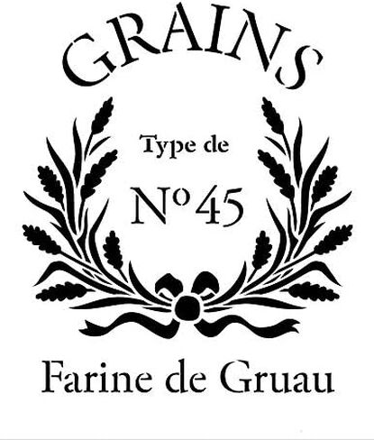 استنسل كيس الحبوب الفرنسي من StudioR12 | استنساخ Farine De Gruau Word Art - قالب مايلر القابل لإعادة الاستخدام | | تستخدم لطلاء ديكور المنزل بنفسك - أثاث الطباشير - بيت المزرعة | اختر الحجم (11.5 بوصة × 15 بوصة) in Kuwait
