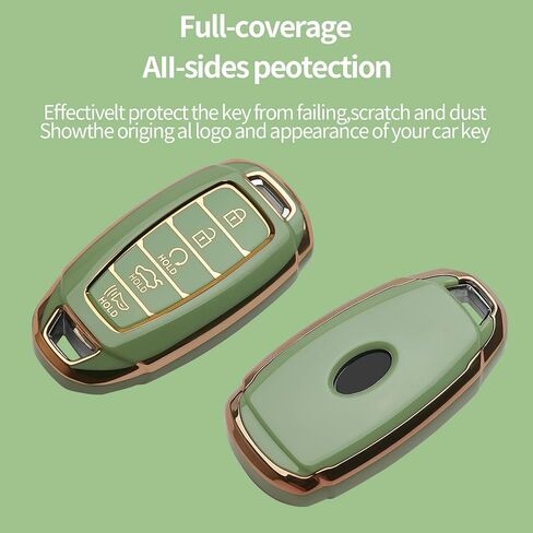 for Hyundai Key Fob Cover Keychain Fit for 2019 2020 2021 Hyundai Fe Palisade Kona Elantra GT Veloster 4 5 Buttons Smart Key Shell Case (Black, 4 Buttons) in Saudi Arabia