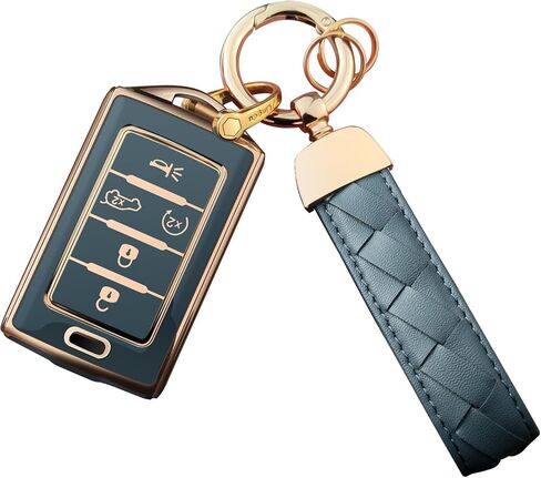 for Jeep Key Fob Cover Keychain Fit for 2024 2023 2022 2021 Grand Cherokee L Grand Wagoneer Smart Key Shell Case (Black, 5 Buttons) in Saudi Arabia
