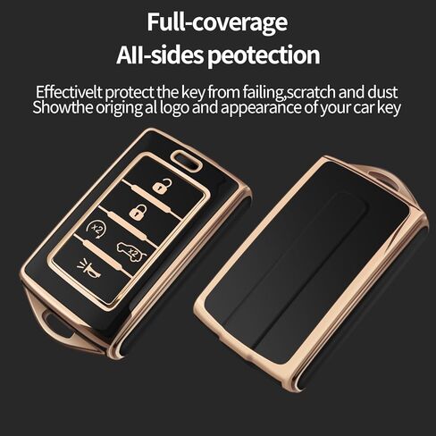 لسلسلة مفاتيح Jeep Key Fob Cover مناسبة لـ 2024 2023 2022 2021 Grand Cherokee L Grand Wagoneer Smart Key Shell Case (أزرق، 5 أزرار) in Kuwait