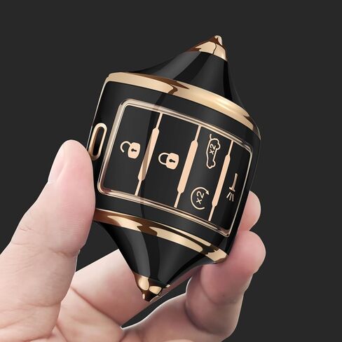 لسلسلة مفاتيح Jeep Key Fob Cover مناسبة لـ 2024 2023 2022 2021 Grand Cherokee L Grand Wagoneer Smart Key Shell Case (أزرق، 5 أزرار) in Kuwait