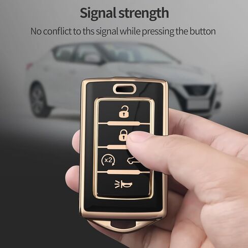 لسلسلة مفاتيح Jeep Key Fob Cover مناسبة لـ 2024 2023 2022 2021 Grand Cherokee L Grand Wagoneer Smart Key Shell Case (أزرق، 5 أزرار) in Kuwait