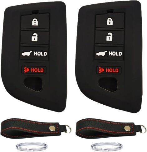 Silicone Smart Push Start Key Fob Cover Compatible with 2022 2023 Acura MDX KR5TP-2 RDX MDX Integra (4 Buttons, 2 Black) in Saudi Arabia