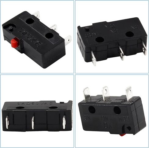 12 قطعة مفتاح حد صغير صغير، 5 أمبير 125 250 فولت تيار متردد SPDT 1NO 1NC، زر عمل سريع نوع مفتاح ميكرو مؤقت، 3 دبابيس، ذراع رافعة بمفصلة طويلة مستقيمة in Kuwait