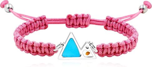 Uloveido Handmade Braided Rope Bracelets with Blue Triangle Mountain Mustard Seed Charm Unisex Mountain Bracelet in Saudi Arabia