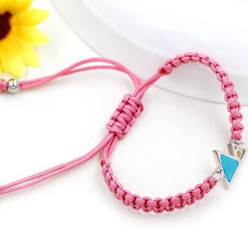 Uloveido Handmade Braided Rope Bracelets with Blue Triangle Mountain Mustard Seed Charm Unisex Mountain Bracelet in Saudi Arabia