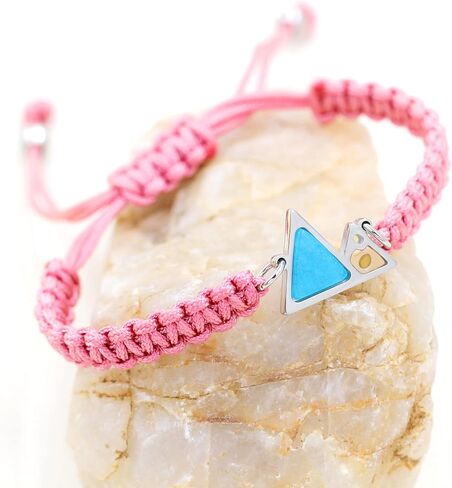 Uloveido Handmade Braided Rope Bracelets with Blue Triangle Mountain Mustard Seed Charm Unisex Mountain Bracelet in Saudi Arabia
