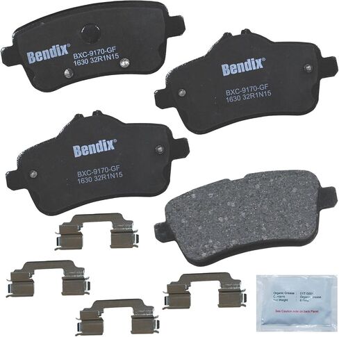 Bendix Priority 1 Ceramic Rear Disc Brake Pad Set for Mercedes-Benz, A45 AMG, CLA45 AMG, GLA45 AMG, GLE43 AMG, GLE450 AMG, GLS63 AMG, GLS550, ML550, SLC43 AMG, SLK55 AMG, Mitsubishi i-MiEV - (CFC1630) in Saudi Arabia