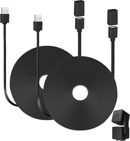 UYODM 2PACK كابل تمديد USB متوافق مع WYZE Cam V3/V2، Wyze Cam OG، WYZE Cam Pan V3/V3 Pro/ V2، 20Ft/6M IPX7 كابل شحن تمديد مقاوم للماء يعمل على تشغيل كاميرا WYZE الخاصة بك بشكل مستمر - أسود in Kuwait