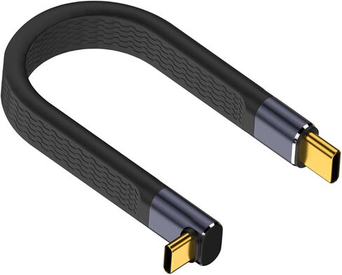 Poyiccot Short USB C Cable, Short USB C to USB C Cable 240W, 40Gbps USB C Cable 5inch, 90 Degree USB C Cable Short Flat FPC USB C Cable 8K PD3.1 USB 4 Cable for Thunderbolt 4, MacBook, Phone in Kuwait