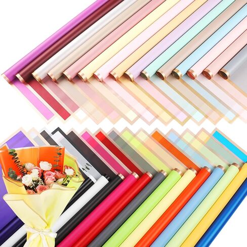 SDMOER 150 Sheet Bouquet Wrapping Paper,Multifunctional Waterproof Floral Wrapping Paper, 30 Colors Flower Arrangement Paper With Gold Edge for Bouquets, Florist Supplies,DIY Craft in Saudi Arabia